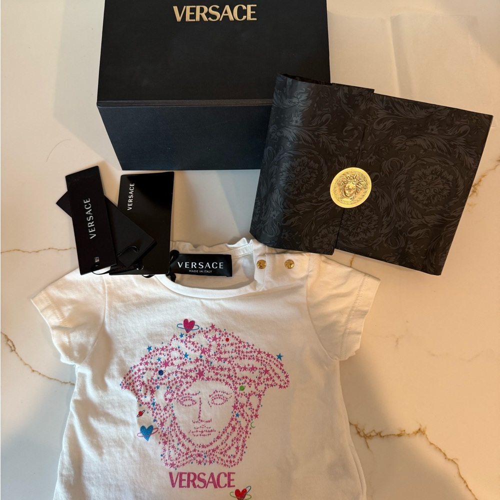 Versace Baby T-Shirt with Medusa Design